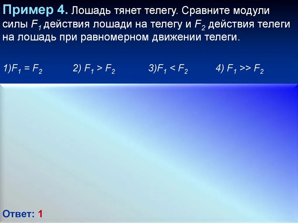 Лошадь тянет телегу сравните модули силы f1. Сравнение силы f1 и f2. Сравнить модули. С какой силой лошадь тянет телегу.