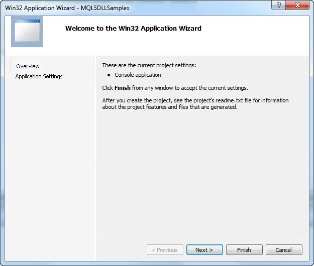 Application Wizard. Win32. Окне мастера win32 application Wizard vs. Win32 Project. Project dll