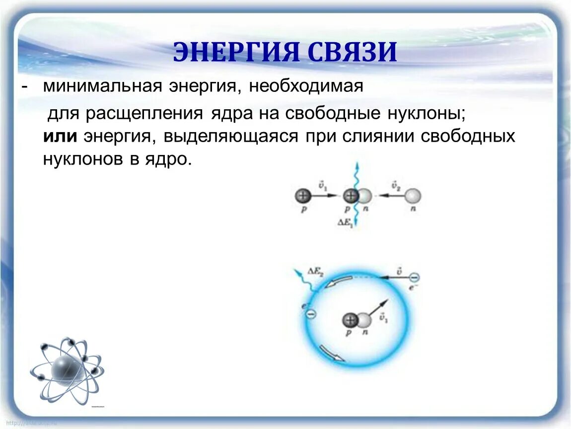 Ядерные силы энергия связи атомных ядер. Энергия связи дефект масс физика 9 класс. Минимальная энергия необходимая для расщепления ядра. Энергия связи и "дефект" связи. Энергия связи 9 класс презентация