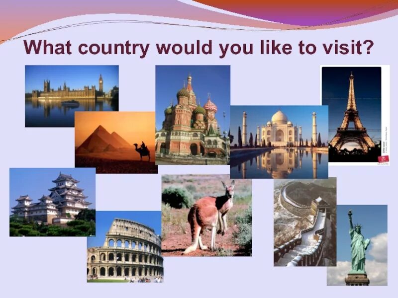 Like country. What Country would you like to visit. Презентация places to visit. Would like to. Places to Travel картинки для презентации.