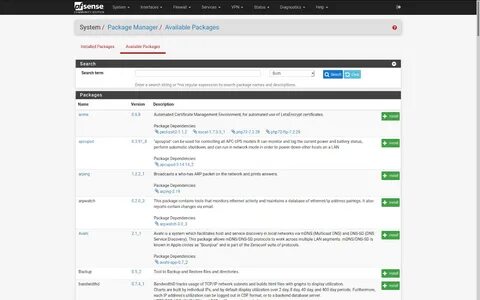 Pfsense пакеты