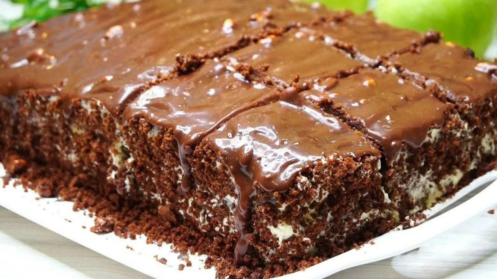 Вафельный торт "грильяж". Шоколадный тортик. Домашний шоколадный торт.