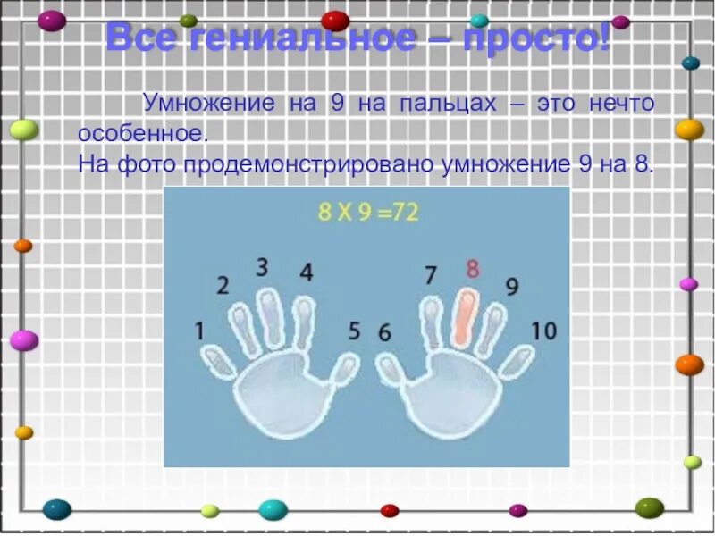 Умножение на 9 на пальцах. Таблица умножения на пальцах легко. Таблица умножения на пальцах на 6. Способы быстрого умножения на 9.