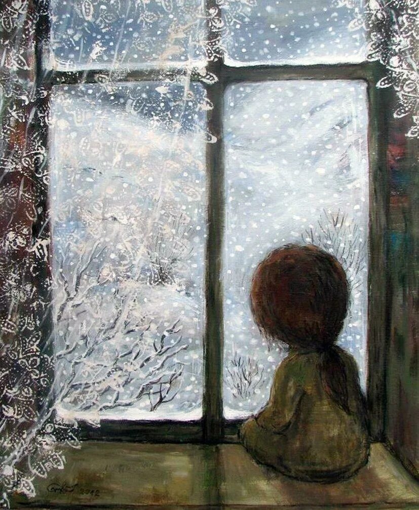 Долго ждать снега. Нино Чакветадзе дождь. Нино Чакветадзе зима. Нино Чакветадзе картины зима.