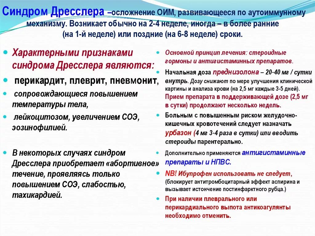 Диагноз синдром лечение. Патологическая анатомия синдрома Дресслера. Диагностические критерии синдром Дресслера. Постинфарктный синдром Дресслера патогенез. Синдром Дресслера механизм развития.