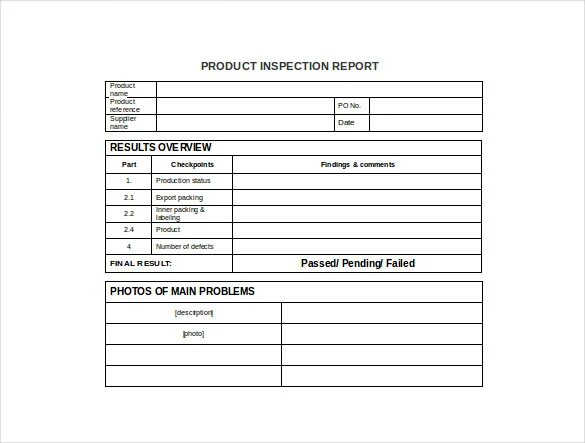 Quality Inspection Report. Annual Inspection Report. Goods Inspection Report. Inspection of Production. Product report