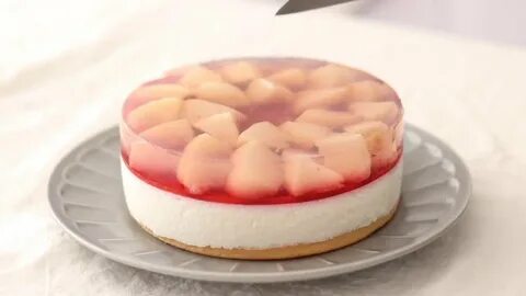 Unbaked peach cheese cake.