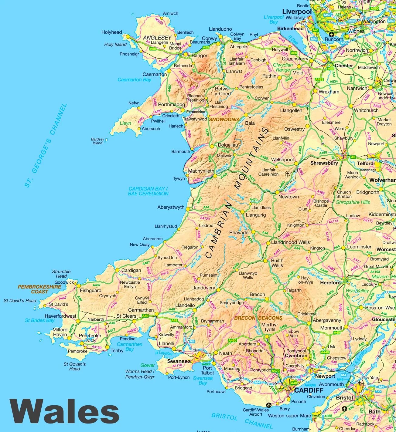 Полуостров Уэльс на карте. Уэльс карта географическая. Карта Уэльса с городами. Уэллс на карте Великобритании. Где находится уэльс