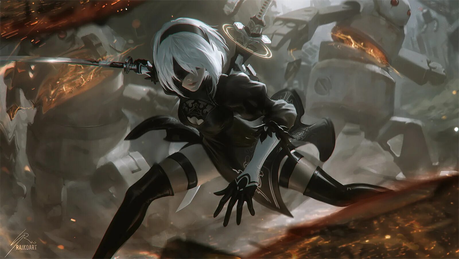 Играл в NieR: Automata? Смотри - сама 2B YoRHa в моей постели