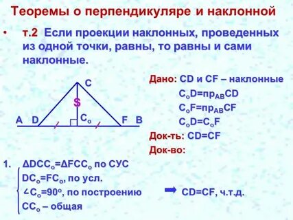 Равны ли наклонные