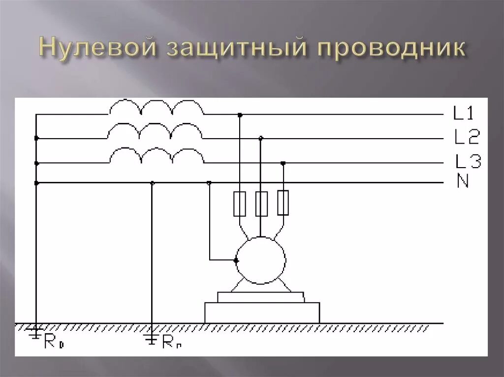 Нулевой контур. Нулевой защитный проводник pe. Нулевой защитный проводник это заземление. Нулевой защитный проводник схема. Схема заземления асинхронного двигателя.