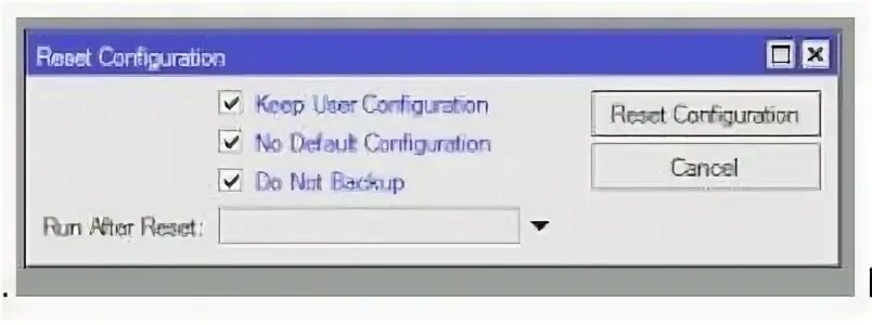 Set up down reset. Reset config. панель ресет моде дисп.