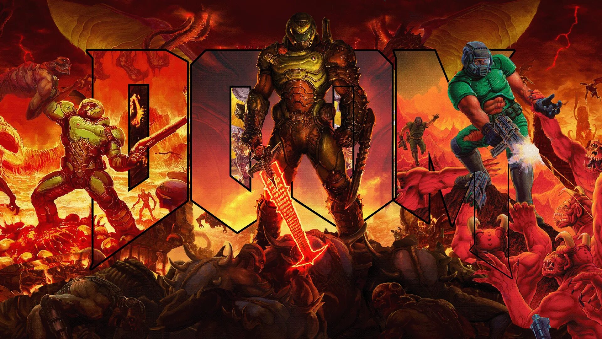 Doom eternal year one pass. Doom 1920ч780. doom обои 1920 1080. гоблин джоджо.