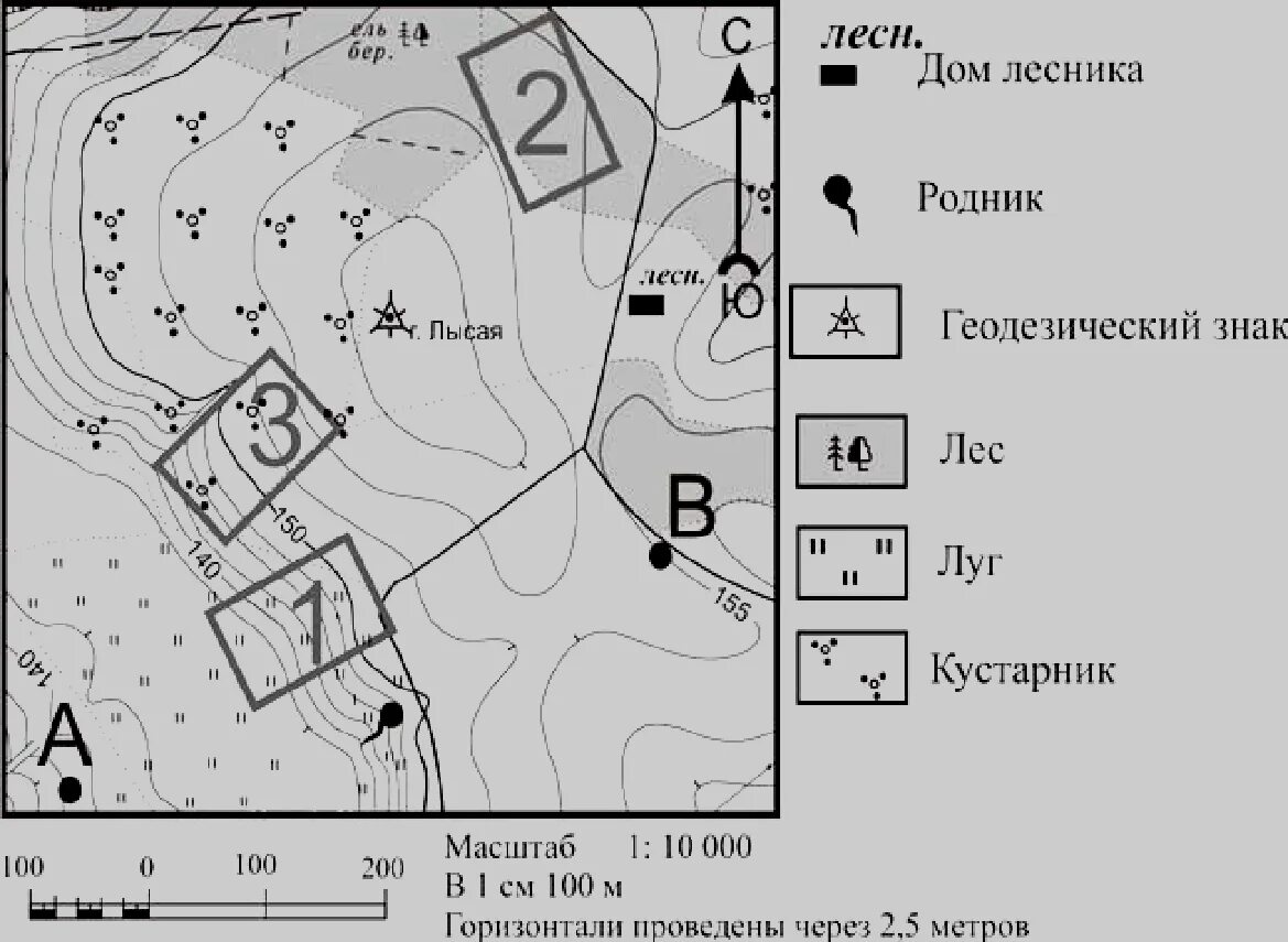 Определите изображение на плане объекты