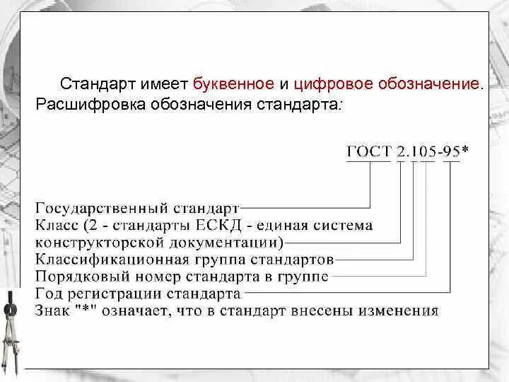 Буквенно-цифровые обозначения. Обозначение стандарта. Расшифровка обозначения стандарта. Буквенно-цифровое обозначение стандарта.