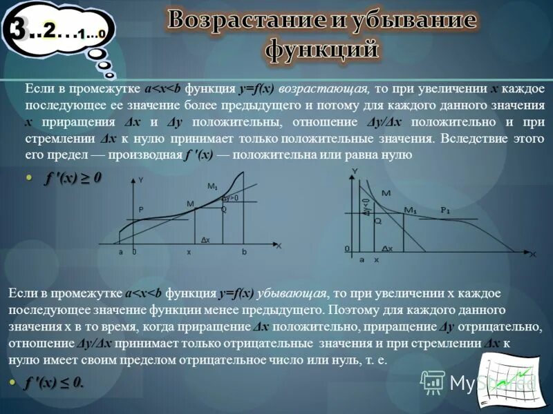 Приращение значение. Убывание функции. Приращение функции на промежутке. Возрастание и убывание функции презентация. Возрастающая убывающая и постоянная функция.