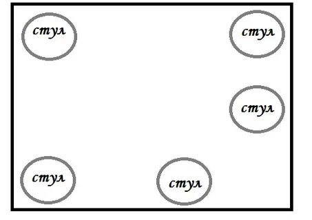 Пять стульев стояло у стены