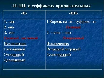 Безветренный в суффиксе енн