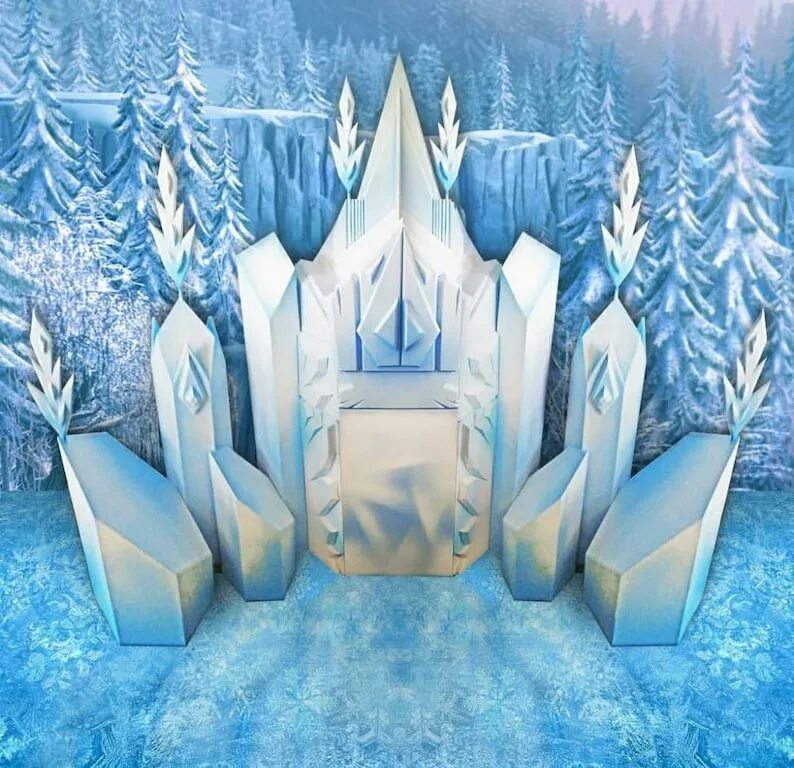 Игра frozen castle. Холодное сердце ледяной замок. Зимний замок декорация. Замок Эльзы декорации.