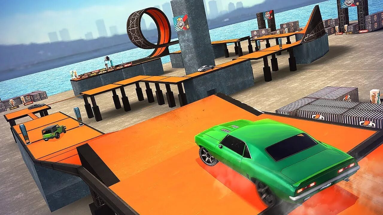 Car stunt races mega