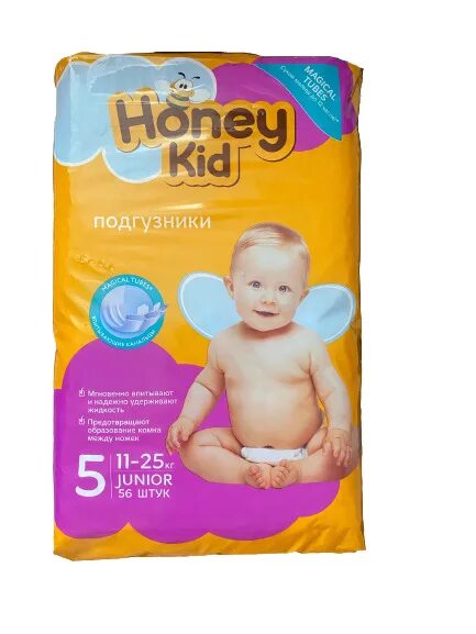 Подгузники honey. Подгузники Хани КИД 5. Подгузники Honey Kid 5 11-25 кг. Подгузники Honey Kid 5 56 шт.