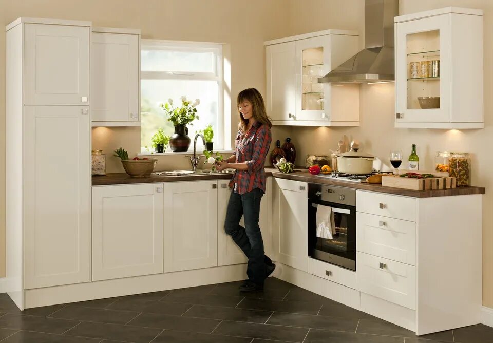 Light refrigerator in the kitchen interior (42 Photos)