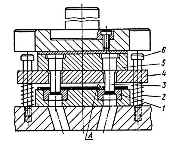 закрытая высота пресса. расчеты штампов. чертеж штампа для холодной штамповки в масштабе. гибочный штамп для шарнира. штамповка металла чертеж.
