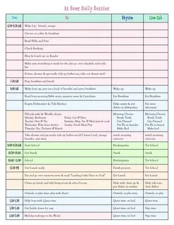 Daily routine plan