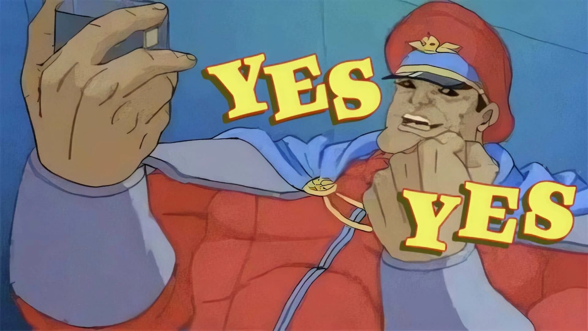 Meme yes. Байсон ЕС. M Bison Yes Yes. Yes Yes Мем. Джо Джо Yes Yes Yes Yes.