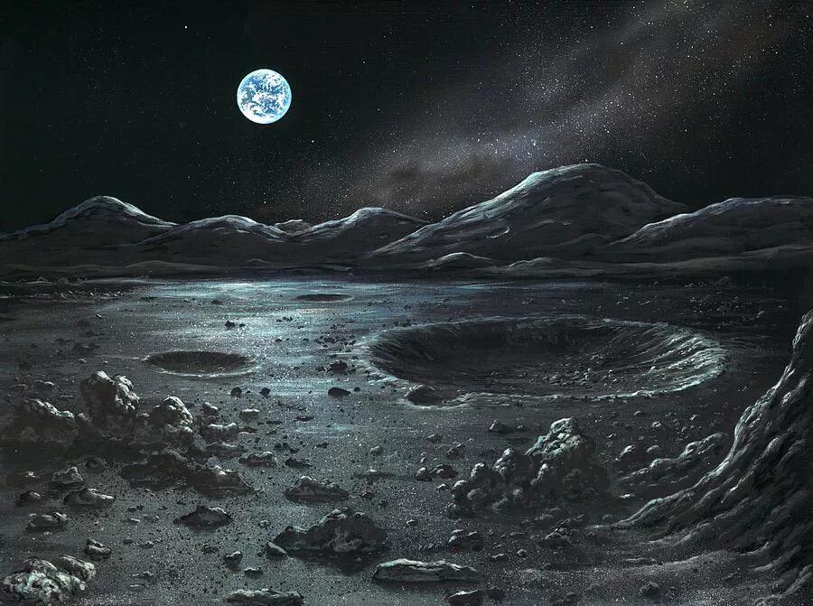 Slide expressão lunar. Поверхность Луны. Лунный пейзаж. Вид с Луны. Космический пейзаж.