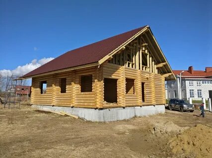 Крыша бревенчатого дома