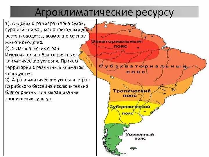 Агроклиматические ресурсы США. Климатические пояса Латинской Америки на карте. Агроклиматические ресурсы Латинской Америки. Андский субрегион Латинской Америки. Природные зоны аргентины и их основные особенности