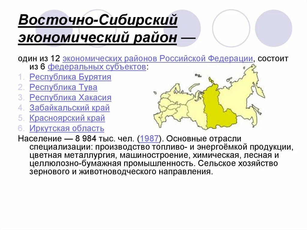 Определите каким экономическим районам. Восточно-Сибирский экономический район экономические районирование. Территория Восточно Сибирского экономического района. Центр Восточно Сибирского экономического района. Восточно-Сибирский экономический район 9 класс.