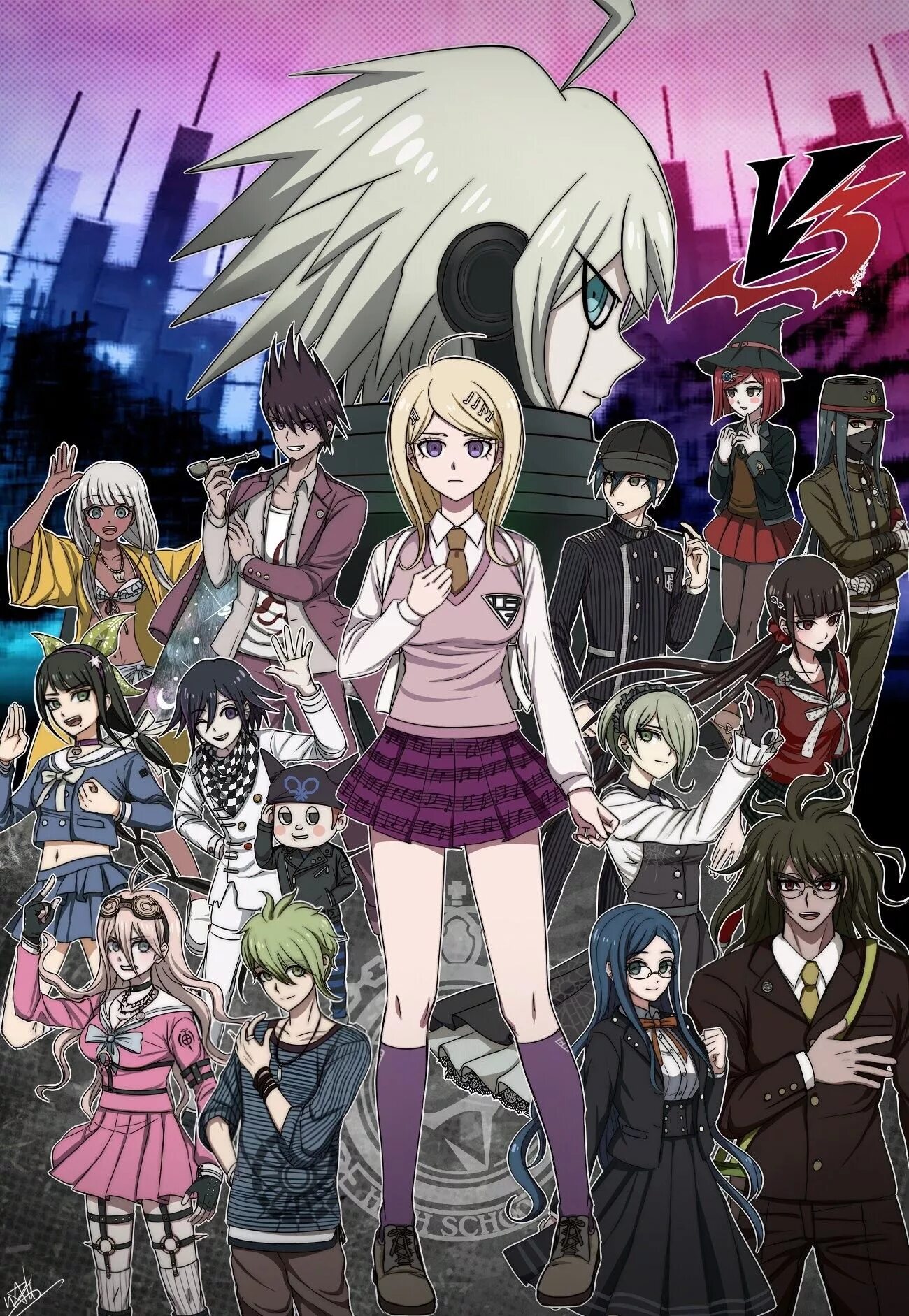 Все персонажи из 3 главы. Данганронпа v3. Данганронпа v3 персонажи. Danganronpa v3 игра. Данганронпа 3.