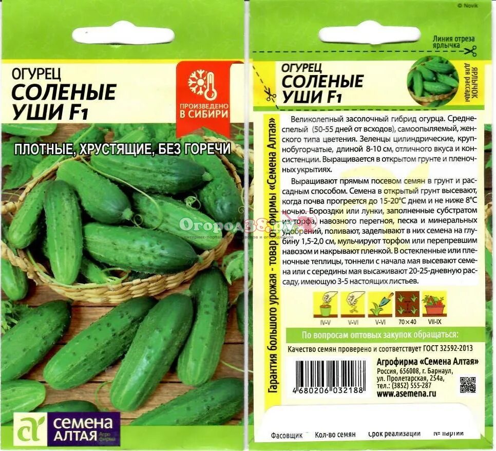 Огурец Солёные уши (Сибир.Сад) Ц купить в интернет-магазине.