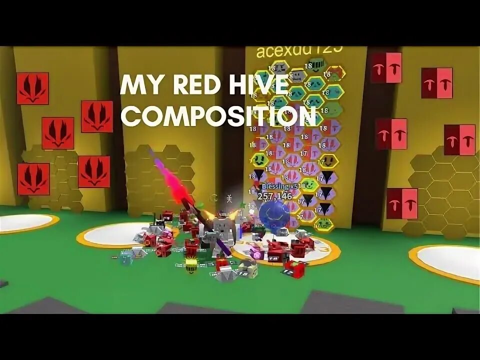 Red hive bee swarm. Red hive guide bee swarm.