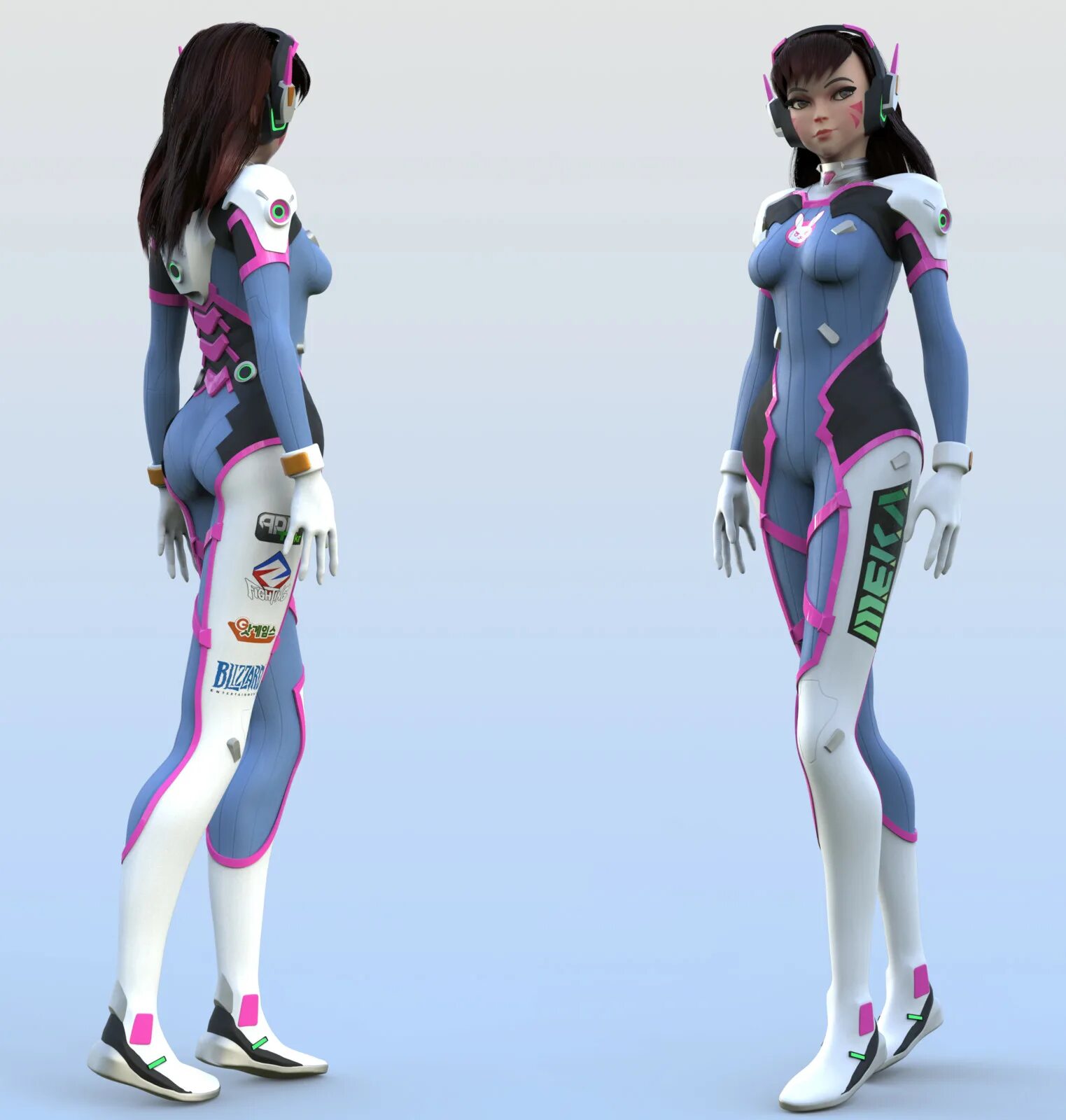 D. Овервотч 3д dva. Дива овервотч арт. 2 d va 3 d. 2 d va 3 d.