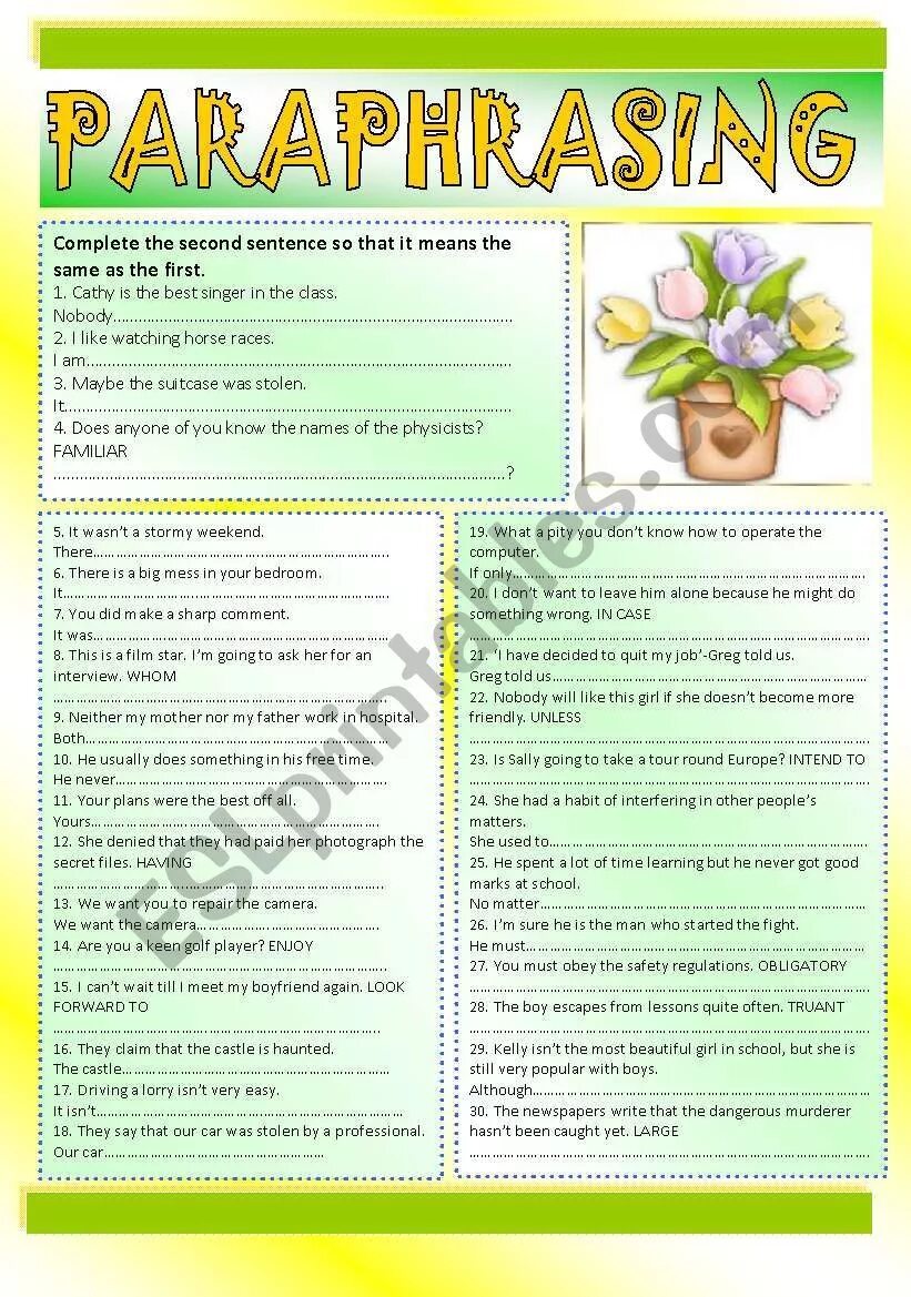 Rephrase the sentences. Paraphrasing Worksheet. Paraphrase the sentences Worksheets. Paraphrasing exercises. Paraphrase exercises.