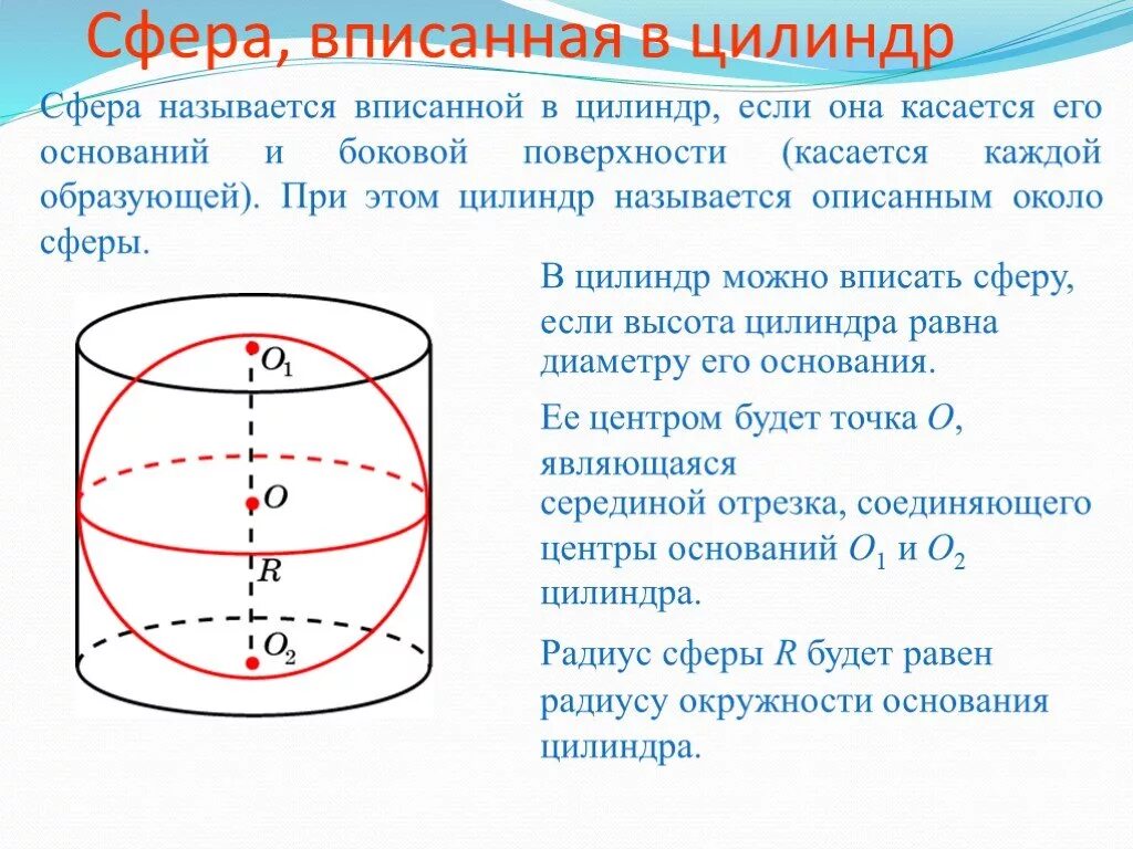 Шар вписан в цилиндр отношение объемов. Радиус сферы вписанной в цилиндр формула. Сфера описанная около цилиндра. Вписанная сфера. Сфера вписанная в цилиндр.