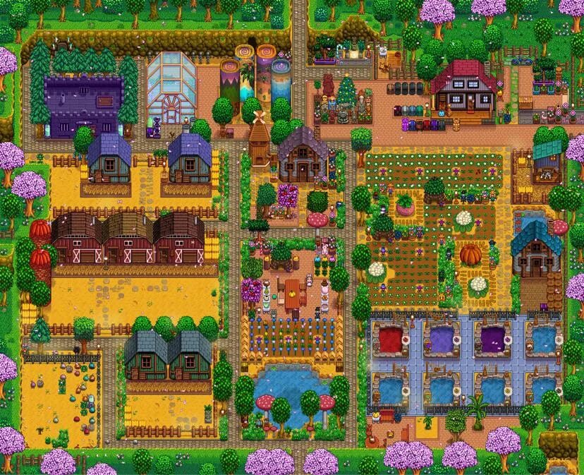 Стардью валли 1.6 на андроид дата. Stardew Valley ферма. Горная ферма Stardew Valley. Старди Валли. Стандартная ферма Stardew Valley.