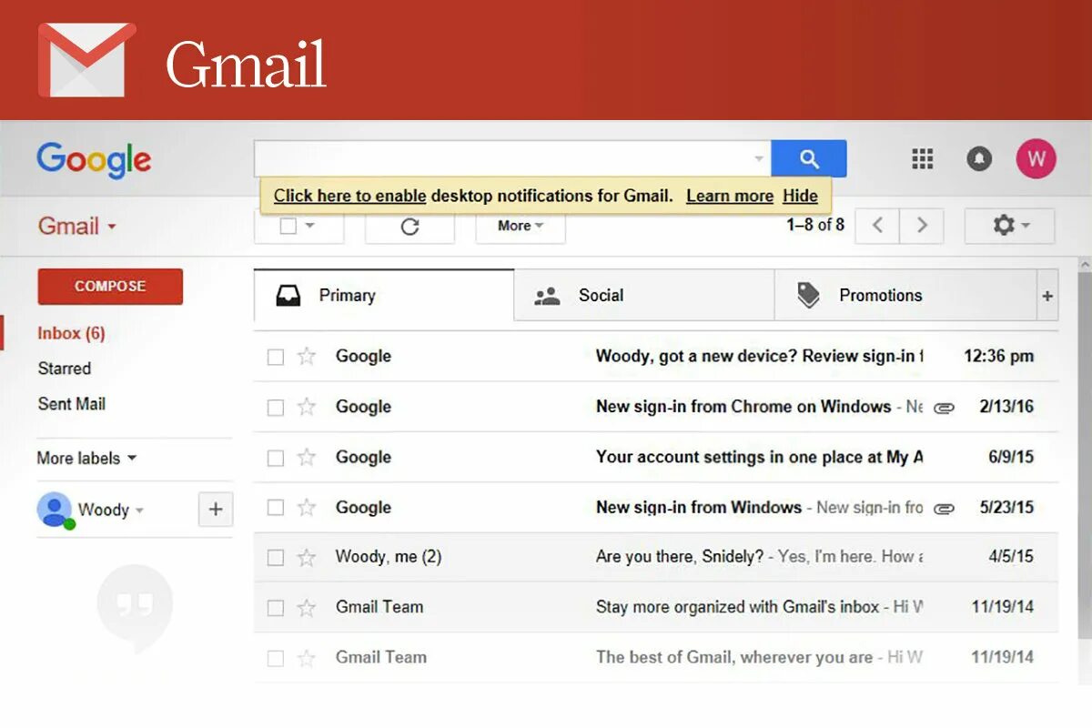 Gmail для windows