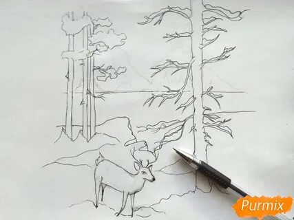 Как быстро нарисовать лес