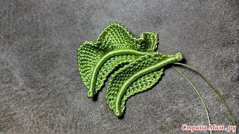 Листик тунисским вязанием