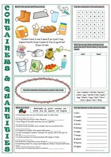 Match the words with the containers