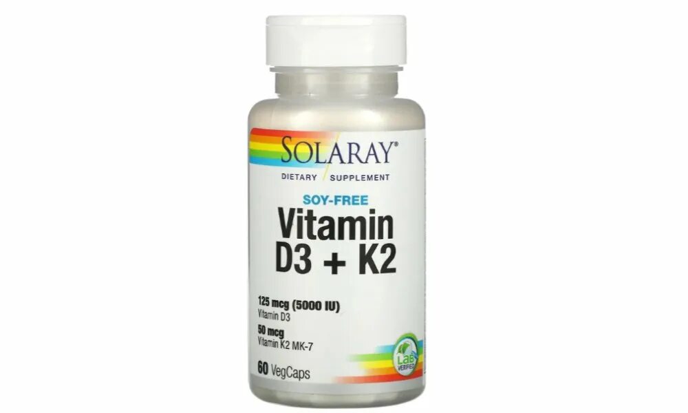 Vitamin d3k2. Solaray, витамины d3 и k2, без сои, 60 растительных капсул. Витамин д3 5000 ме +к2 премиум.