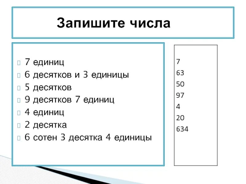 4 сотни 6 десятков. Четыре единицы. 4 Десятка и 3 единицы. Таблица десятков и единиц. Запишите числа четвёртого десятка.