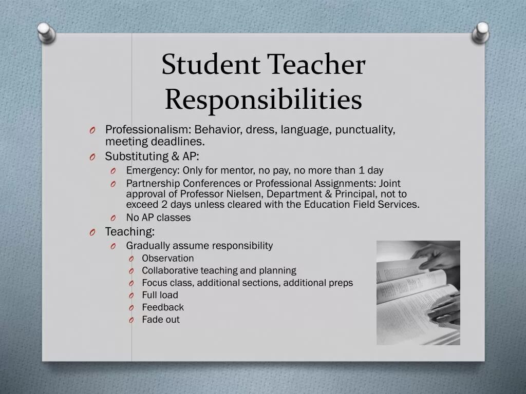 Teaching responsibility