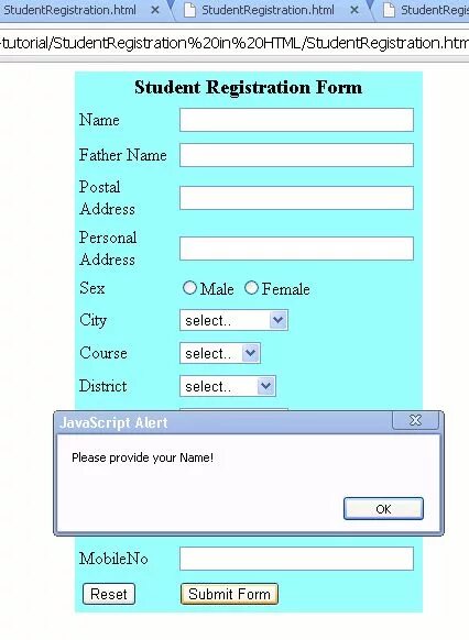 Student registration