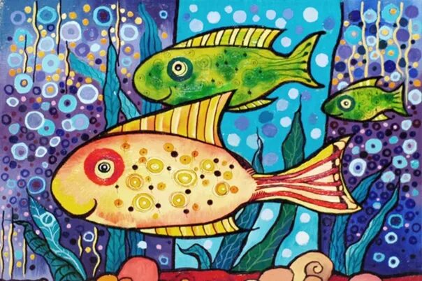 Декоративное рисование рыбки. Рыбы в декоративном стиле. Декоративные рыбы живопись. Декоративная рыба Гупшь.