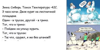 анекдоты про зиму прикольные